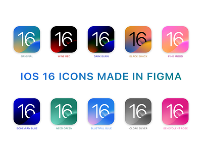 iOS 16 icons made in Figma
