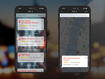 DailyUI - 029 - Map itinerary travel app