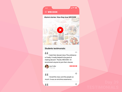 DailyUI - 039 - Testimonials cooking app video