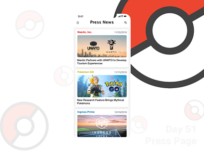 DailyUI - 051 - Press Page pokemon go