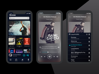 DailyUI - 009 - Music Player 009 dailyui music music app music player uichallange uidesign ux ui