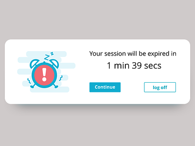 DailyUI - 016 - Popup clock flash message overlay session out time