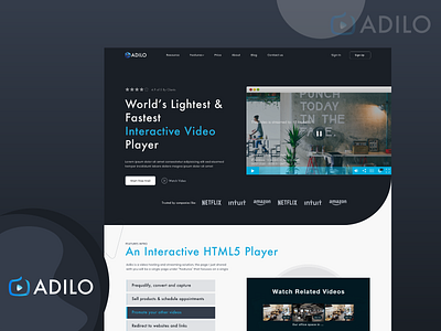 Video player and Streaming landing Page