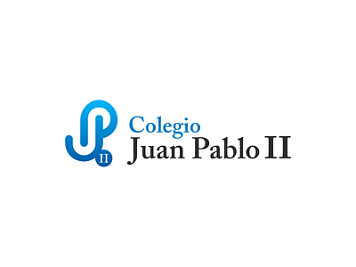 Colegio Juan Pablo II blue branding design flat logo school school logo
