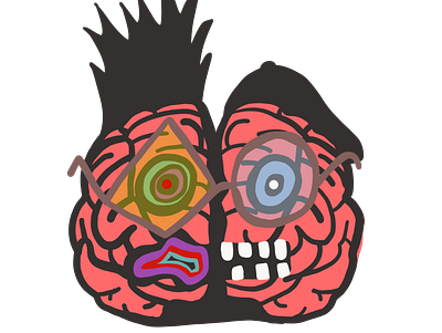 Left Brain && Right Brain anatomy brain illustration