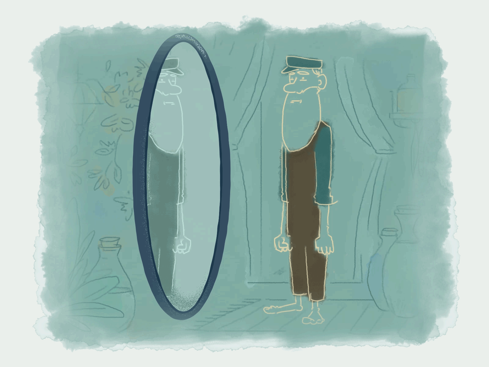 Are you talking to me? animation characterdesign gif minimal mirror talking talkingtomyself