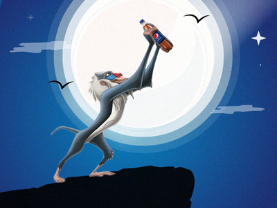 Pepsi (Lion King theme) branding creative design flat illustration minimal typography