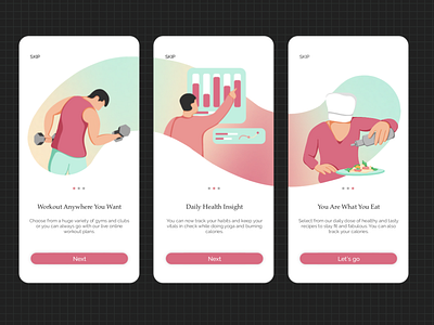 Onboarding Page / Landing Page Daily UI #003 app app design app ui design fitness app graphics illustration onboarding onboarding ui typography ui ui ux design ui design user experience user interface ux vector art web