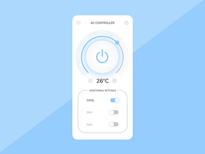 Remote Control Settings App Daily UI #007 app app design design graphics remote remote control temperature toggle toggle switch typography ui ui design uiux uiuxdesign user experience user interface ux
