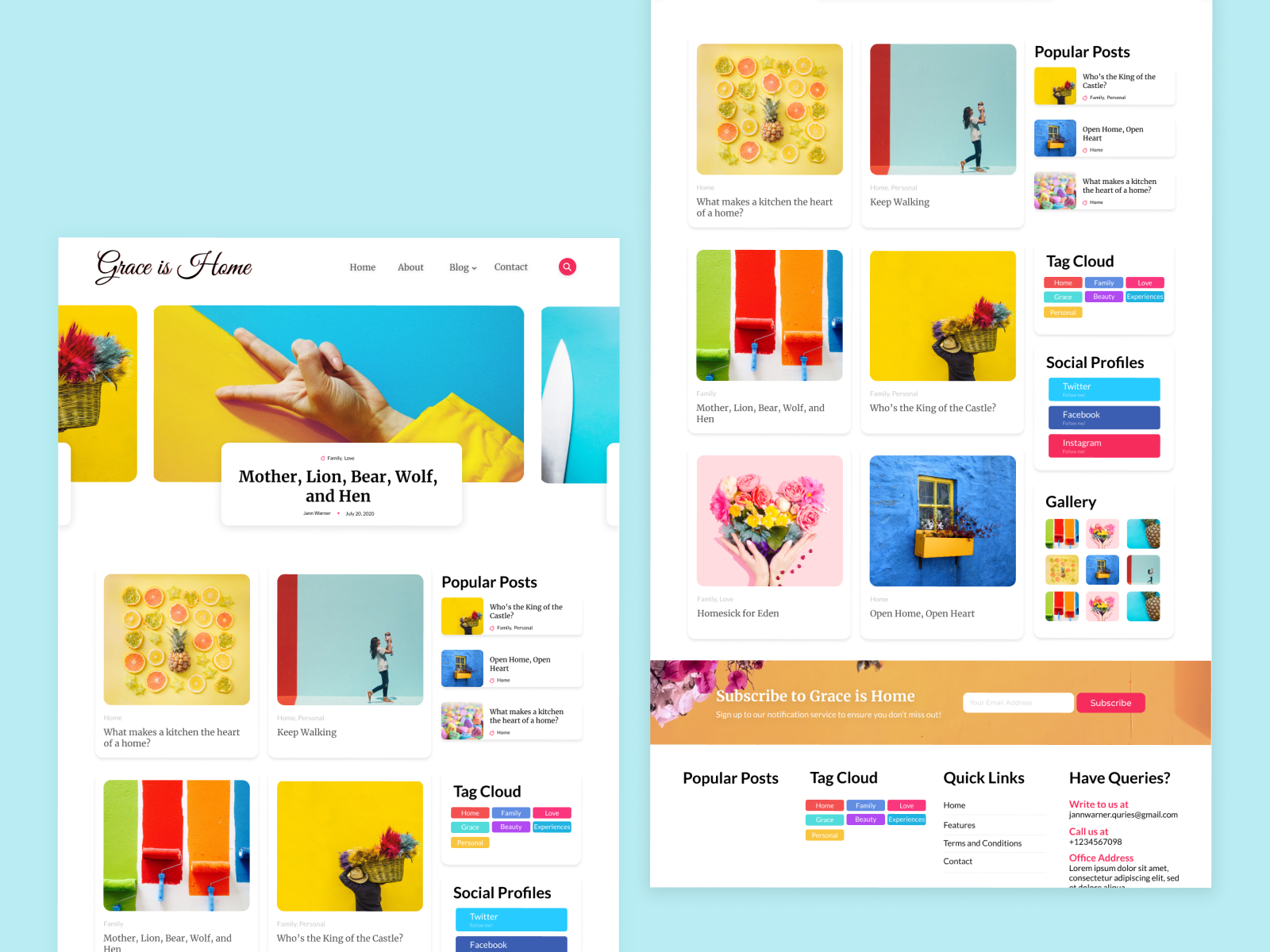 Personal Blog Website Design by Sanjana Shashi on Dribbble
