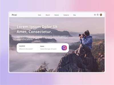 Landing Page Design for Photography Platform