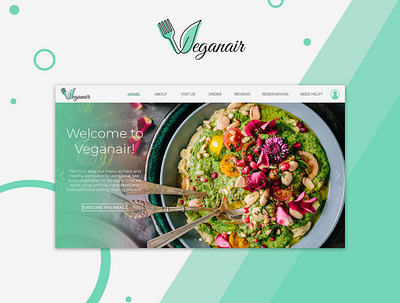 Veganair- A desktop website UI design branding customization design food graphics landing page product design typography ui ui design ux web website