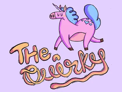 The Quirky Unicorn cartoons design graphics icon illustration logo sticker typography vector vector art