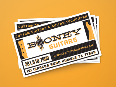 Booney Guitars business card logo music