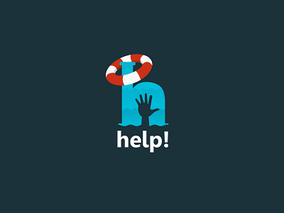 Help! blue concept design h help icon lettering logo typography
