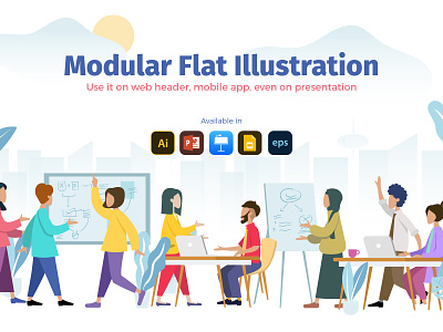 Flat Illustration design flat homepage illustration landing page mobile ui web
