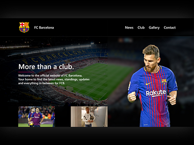 FC Barcelona Landing Page