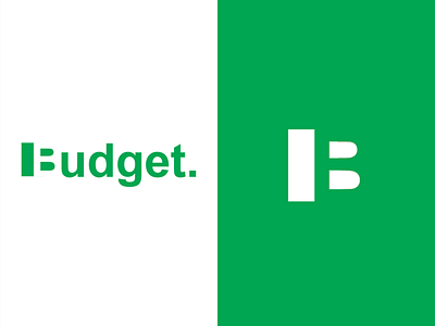 Logo branding for Budget. b logo brand budget green logo design logo design branding white green