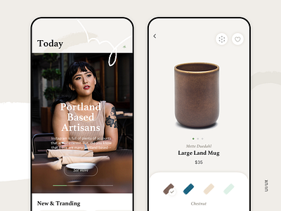 Handmade Ceramics Store app ui ux