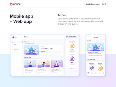 Uprise Employee Assistance Program Home app illustration ui