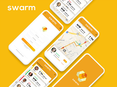 swarm carpooling app animation app art branding clean creative design drawing farfalla farfalla hu icon idea illustration ios logo tools ui ux vector web