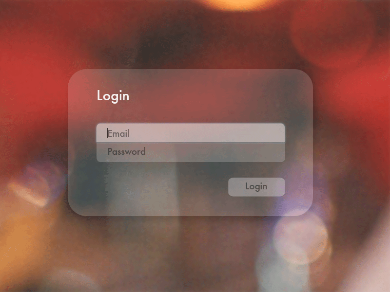 Login Form form futura glow input ketchup login transparent web