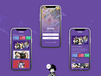 Light Version - Anime Streaming App  Mobile app design inspiration, App  design inspiration, Mobile web design