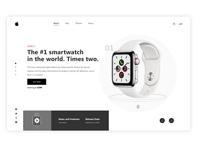 Apple watch - Series 5 apple watch apple watch design clean clean design design landing page minimal minimalist typograhy ui uidesign watch