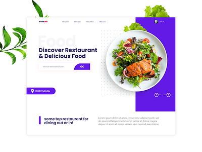 Foodine | Landing page concept design adobe xd branding design food hotel landing page landing page design landingpage online ordering resturant typography ui ux