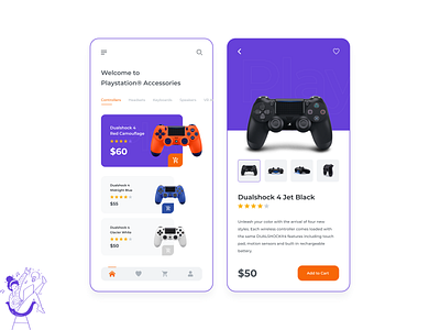 PlayStation Controller Buyout | Mobile App Concept adobe xd app branding concept console design dualshock illustration mobile app playstation playstation 4