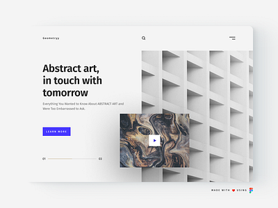 Geometryy | Landing page design concept abstract art abstract design app branding design figma figmadesign geometryy header landingpage typography ui uidesign