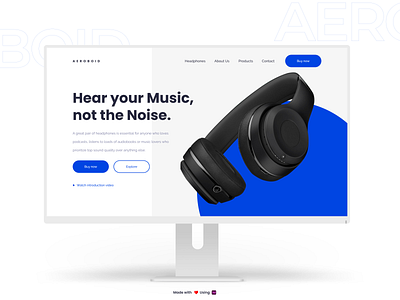 AEROBOID | Landing page Design adobe xd design headphone landing page landing page design landingpage product page typography ui uidesign