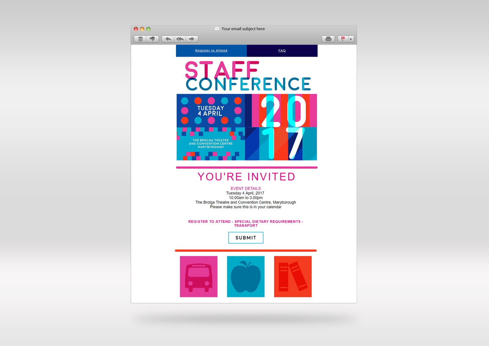 Staff conference EDM by Michelle Tinker on Dribbble