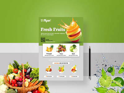 Fruit Flyer design branding brochure business clean corporate creative design flyer design food fruit nice restaurant