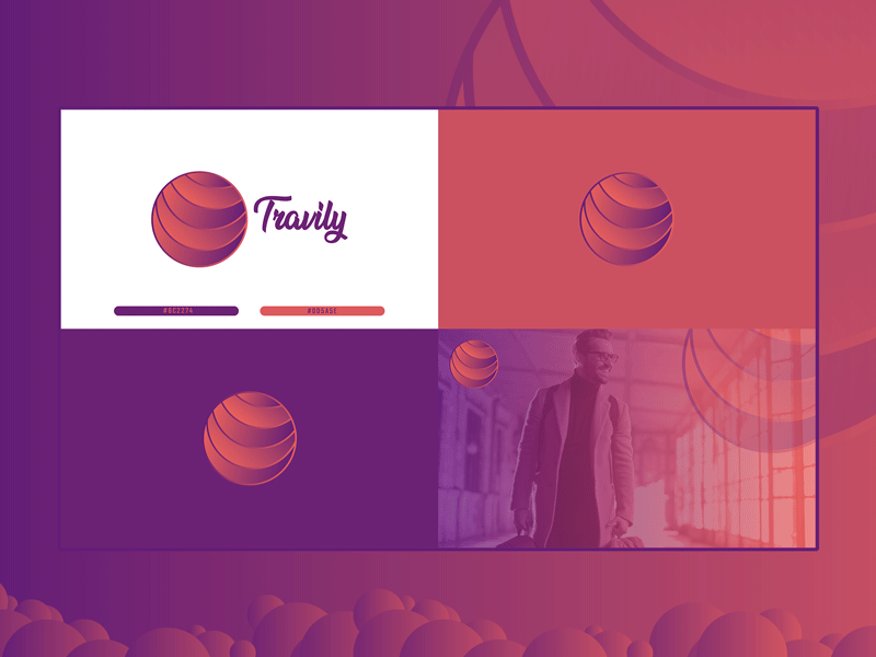 Travily Logo & Web Header ai design gredient header design icon icon app icons pack logo site design travel ui ui design web