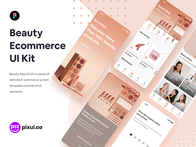 Beauty Ecommerce UI Kit app beauty beauty app design ecommerce ecommerce app exploration flat design mobile mobile app design ui ui design