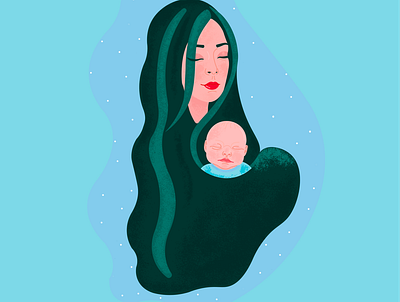 Mater 🌻 3rdmay adobe baby blue green illustration illustrator mother motherhood mothers day pantone photoshop textures vector