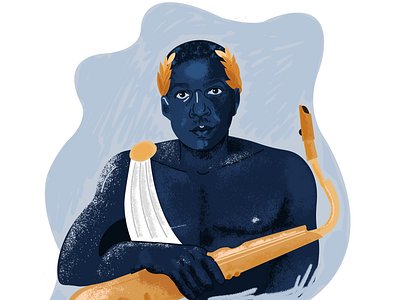 Coltrane. blue greece illustration illustrator jazz jazzmaster johncoltrane mythology photoshop vector