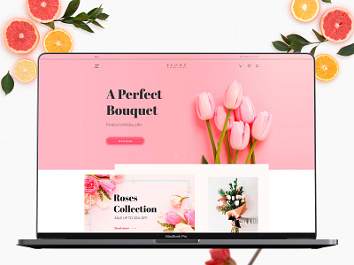 Flowers Shop branding clear design flowershop landing page ui web