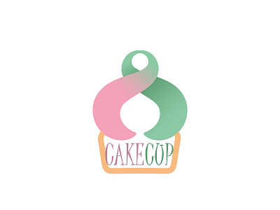 cakecup design icona logo marca