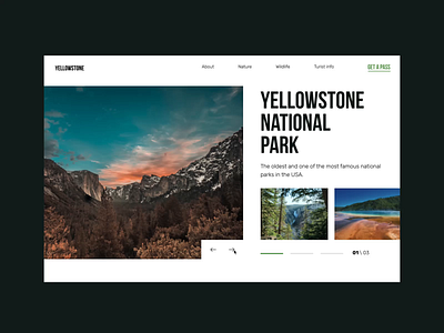 Yellowstone animation concept inspiration interaction interactive interface slider slider design ui ui design