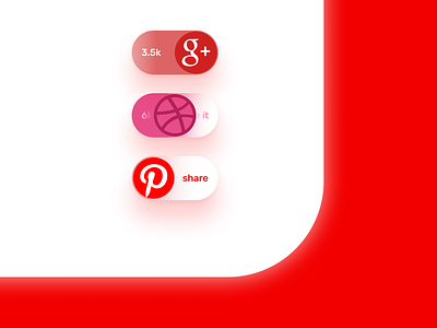 Social Share Buttons 010 dailyui gradients red share share button ui