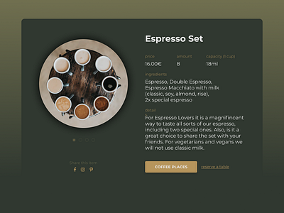 Single Item Page for Coffee E-Commerce Shop 012 coffee dailyui ecommerce design espresso ui