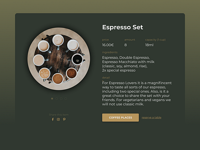 Single Item Page for Coffee E-Commerce Shop