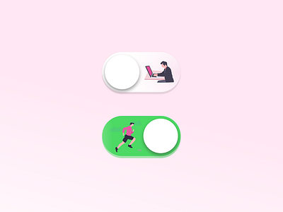 On/Off Switch 015 button buttons dailyui illustration jogging office running shadows ui work