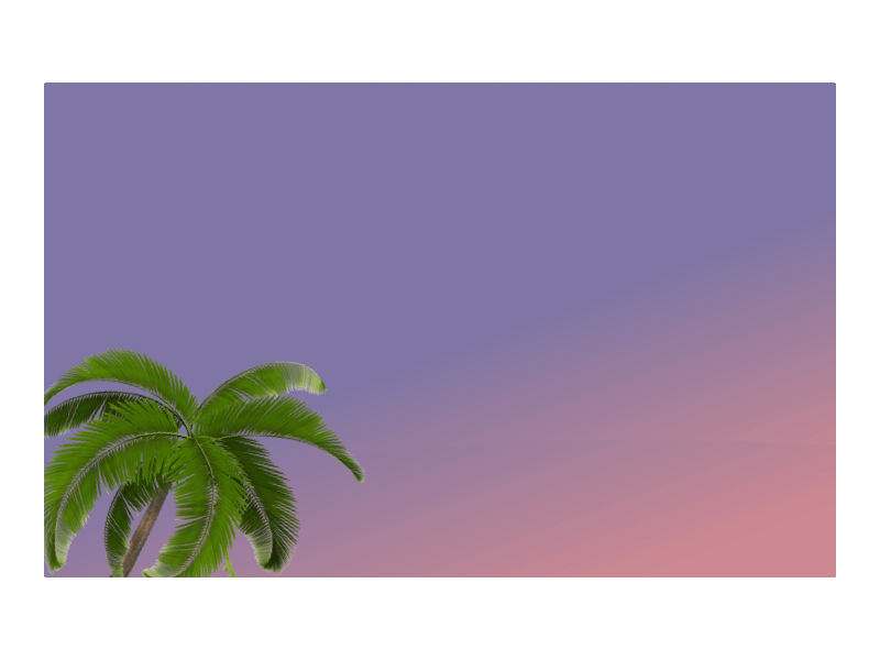 Blog Post 035 animated gif animation colors dailyui gradients palm tree palms parrot rio de janeiro user interface