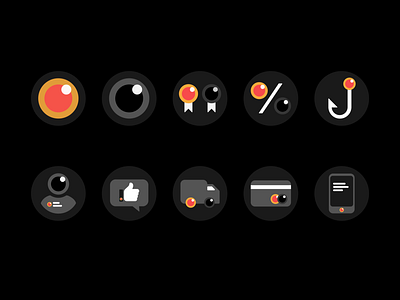 Icon set. Red&Black Caviar