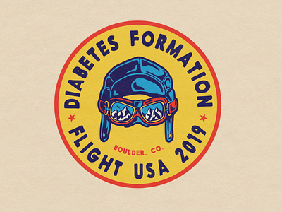2019 Diabetes Formation Flight USA Logo aviation badge design brand identity colorado graphic design illustration logo patch retro vintage