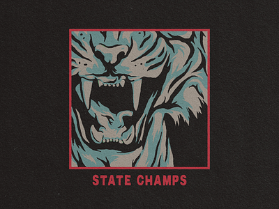 State Champs - Unused Tour Merch Design badge design band merch logo merch design music retro state champs tiger typography vintage