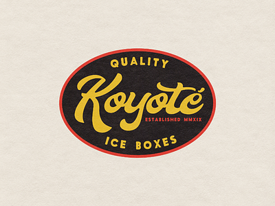 Koyoté - Badge Design 2 badge design brand package branding distressed koyoté logo retro typography vintage